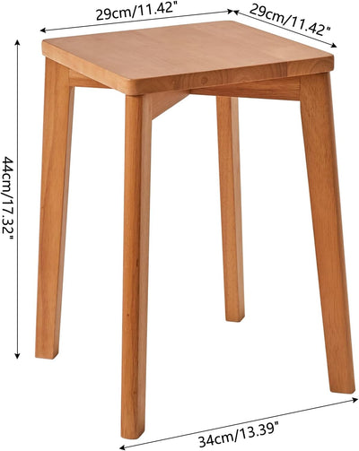 IBUYKE 4er Set Esszimmerhocker, Holzstapelstuhl mit Rutschfester Matte, Stapelhocker für Klassenzimm