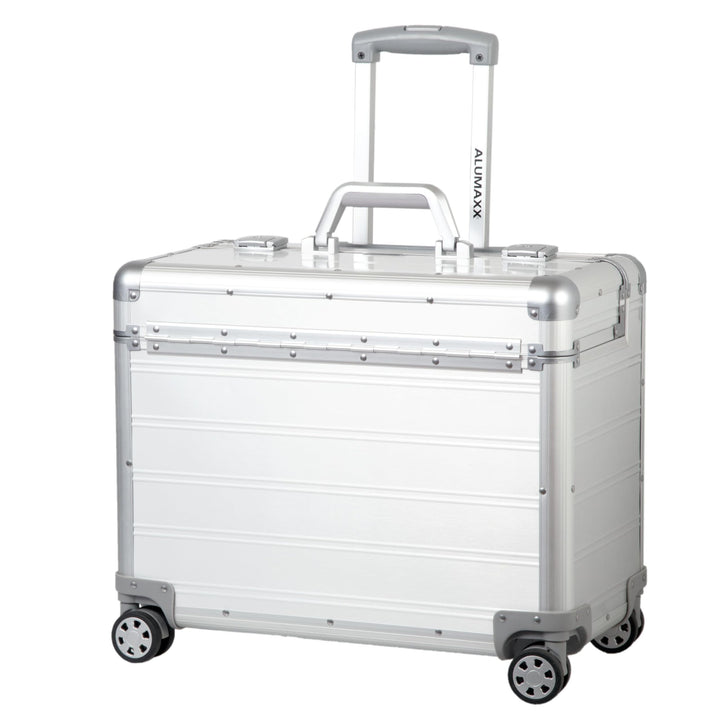 Alumaxx Pilotenkoffer Pandora aus Aluminium, Circa 36 x 47 x 25 cm, Vier 360 Rollen, 47 cm, 36 L, Si