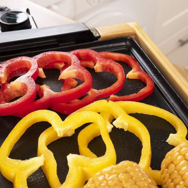 Cecotec elektrische Grill- und Kochplatte Tasty & Grill 2000 Bamboo, 2000 W, Bambusrahmen, einstellb