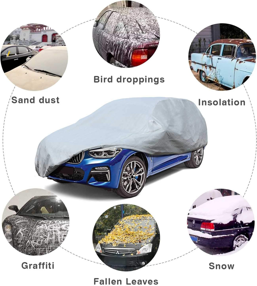 Leader Accessories 3-lagige atmungsaktive Vollgarage Autoplane leichte Ganzgarage Autoabdeckung für