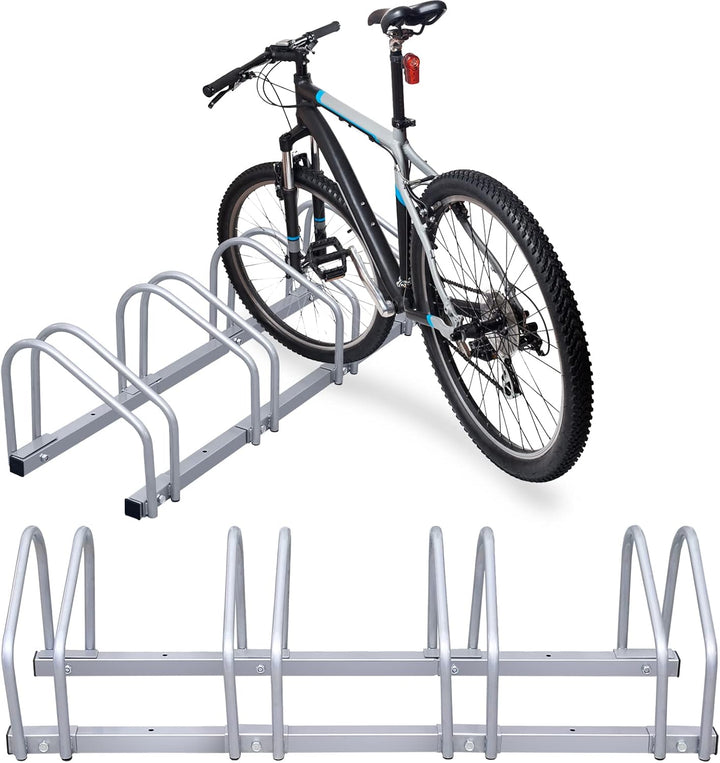 Fahrradständer für 4 Fahrräder Fahrradaufhängung mit Reifenbreiten bis 55 mm Mehrfachständer Silber