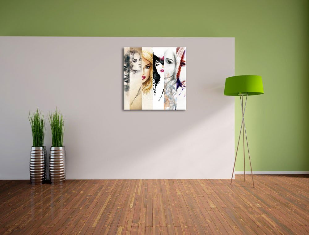 Pixxprint Haar Frisuren, Format: 70x70 auf Leinwand, XXL riesige Bilder fertig gerahmt mit Keilrahme