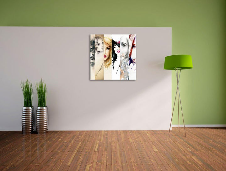 Pixxprint Haar Frisuren, Format: 70x70 auf Leinwand, XXL riesige Bilder fertig gerahmt mit Keilrahme