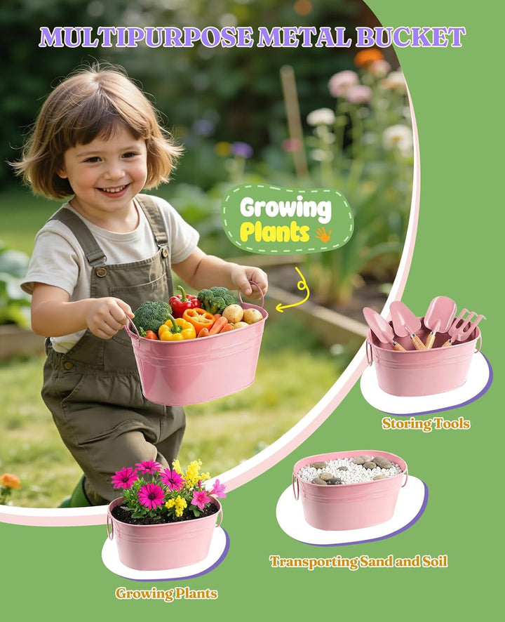 Kinder-Gartenset, kindersicheres und Robustes Werkzeug für Spass im Freien, Kreativität zu fördern (