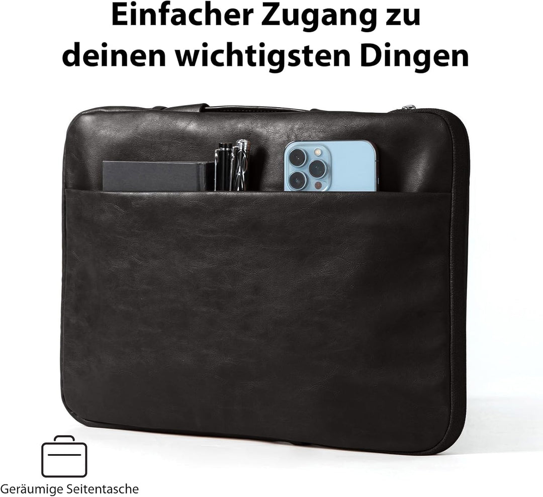 Lopoleis® Laptoptasche, Arbeitstasche Herren und Damen PU Leder, Laptop hülle Business Handtasche Tr