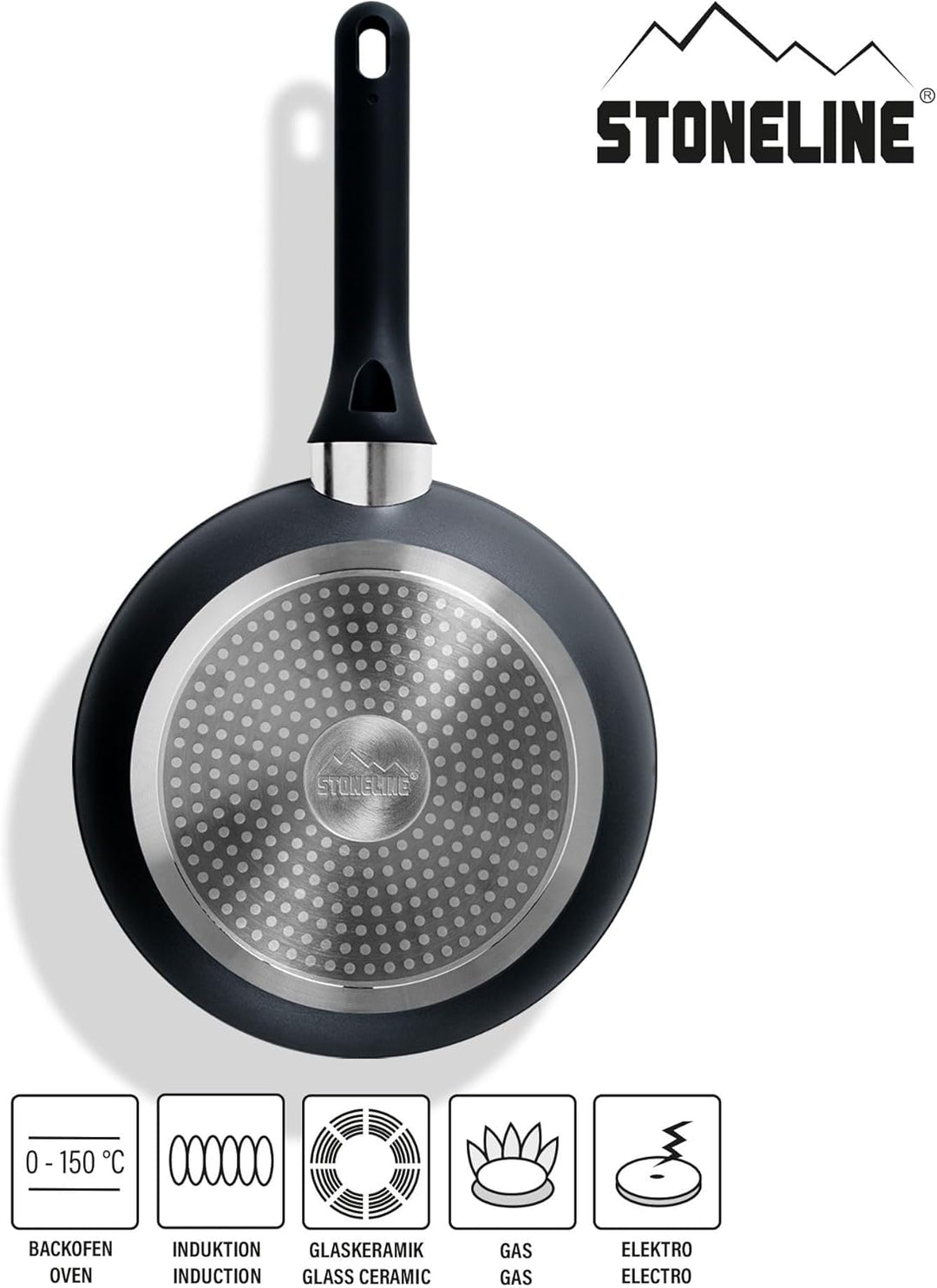 STONELINE Kochgeschirr Set 11-teilig 18/20/24 cm Set Pfannen und Töpfe mit Deckel, Topfset Pfanne In