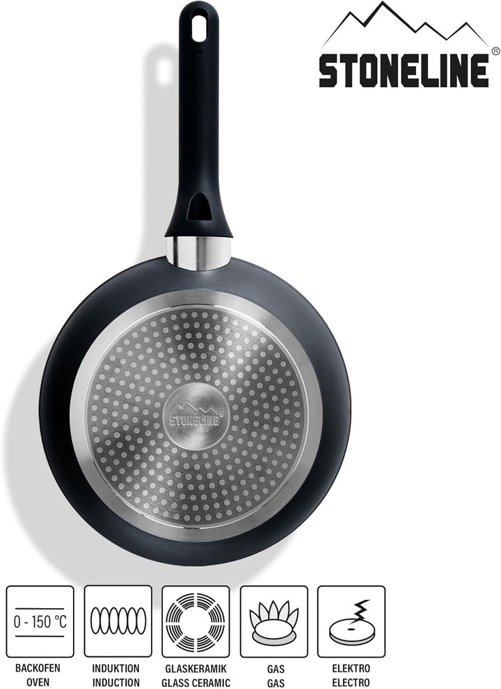 STONELINE Kochgeschirr Set 11-teilig 18/20/24 cm Set Pfannen und Töpfe mit Deckel, Topfset Pfanne In