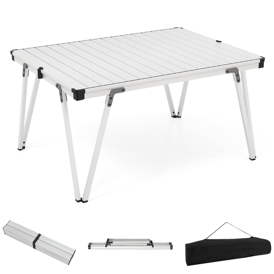 GOPLUS Campingtisch klappbar, 93 x 69 x 47,5 cm Klapptisch Outdoor aus Aluminium bis 80kg belastbar,