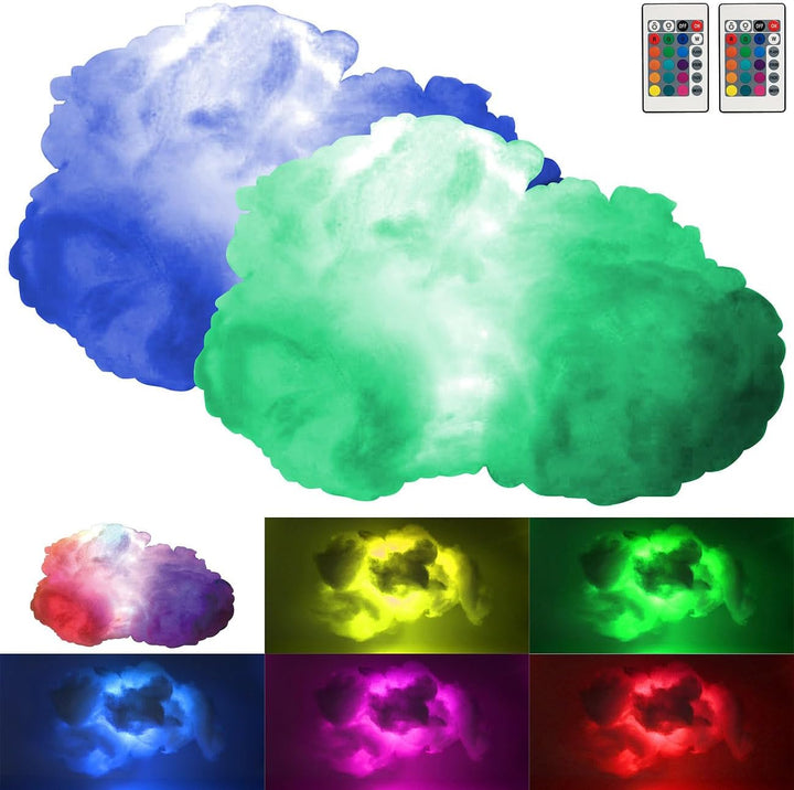 Luminea RGB-Cloud-Lampen: 2er-Set farbwechselnde DIY-Wolken-Leuchten, 2eRGB-LEDs & Fernbedienung (Wo