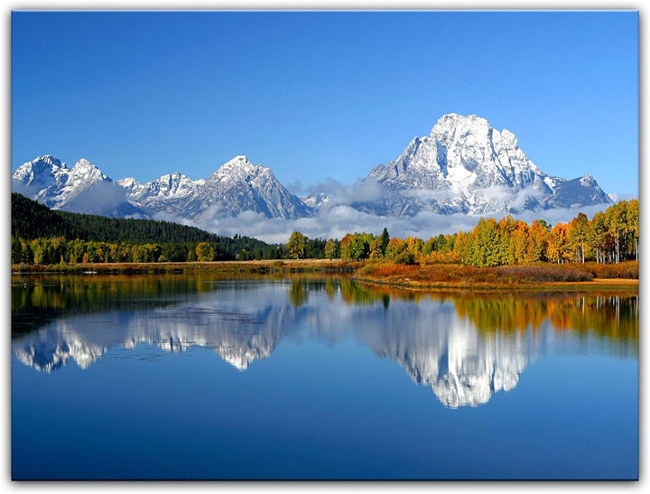 Bilderdepot24 Bild auf Leinwand | Berglandschaft USA - Oxbow Bend I in 80x60 cm als Wandbild | Wand-