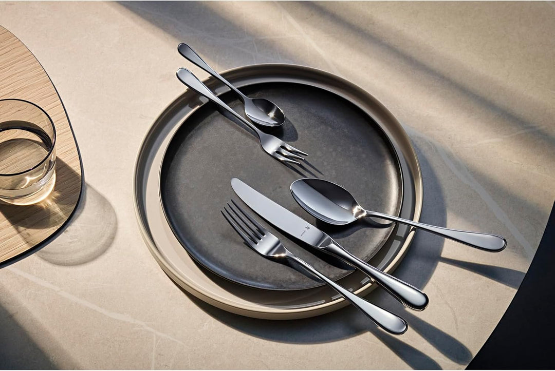 WMF Kent Plus Besteck Set 12 Personen, 66 teilig, 60 Teile mit Servierbesteck, Hohlheftmesser, Croma