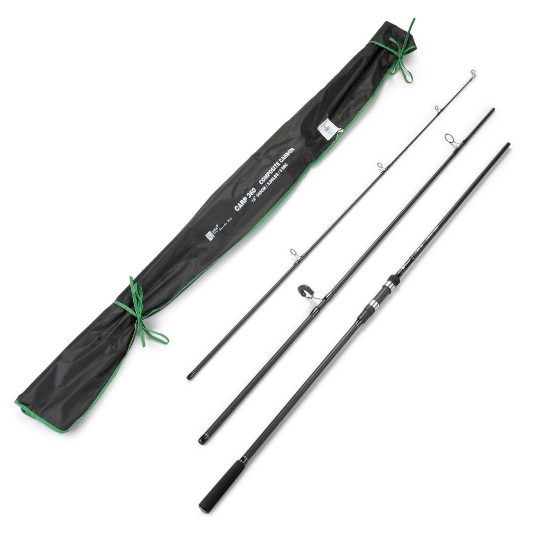 Zite Fishing 3,60m Karpfenrute 3-teilig 3lbs - Composite Carbon-Blank - Steckrute Rutschfester Griff