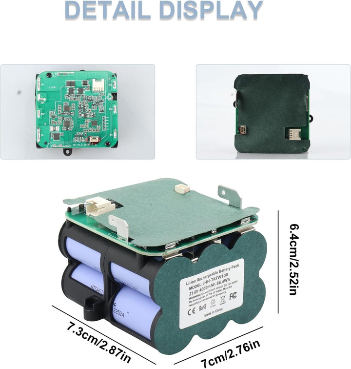 MXJFYY 21,6 V 4000 mAh Lithium-Ionen-Ersatzakku, kompatibel mit Zubehör für kabellose Handstaubsauge