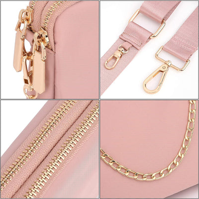 UTO Umhängetasche Damen 3 in 1 Crossbody Bag Damen Breiter Gurt mit Münzbeutel Handtasche mit Abnehm