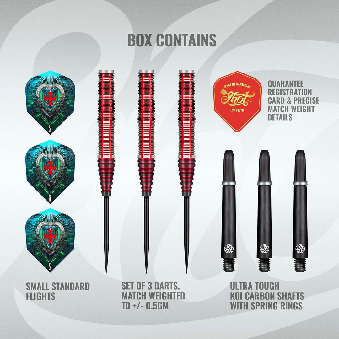 Shot! Steel Darts Celt Druid 90% Tungsten Steeltip Darts Steeldart Dartpfeile Set mit Schäften und F