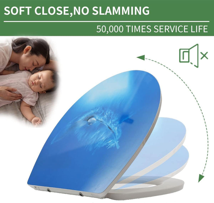 Fanmitrk WC Sitz mit Absenkautomatik, Toilettendeckel Duroplast, Klodeckel mit Schnellverschluss, Kl