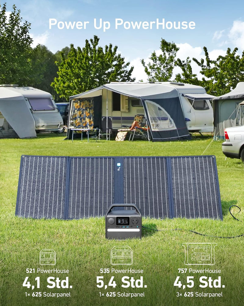 Anker 625 Solarpanel mit Verstellbarer Halterung, Kompakte 100W Solaranlage, Kompatibel mit Powerhou