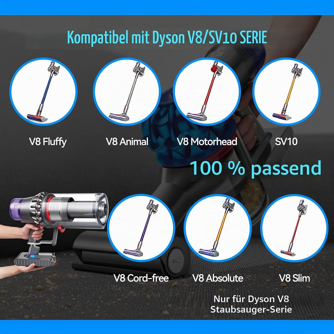 V8 Akku 8000mAh für Dyson, Ersatzakku für Dyson SV10 Kompatibel mit V8 Absolute Animal Fluffy Motörh