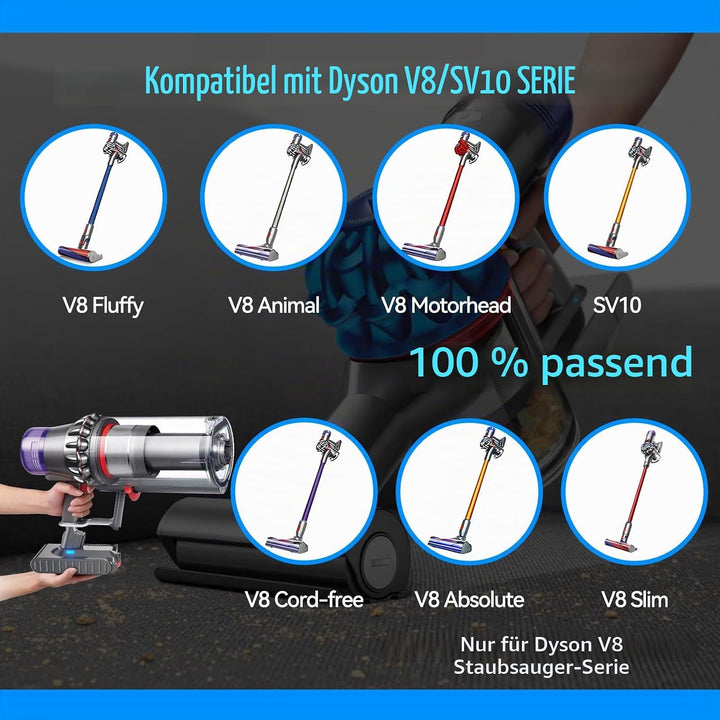 V8 Akku 8000mAh für Dyson, Ersatzakku für Dyson SV10 Kompatibel mit V8 Absolute Animal Fluffy Motörh