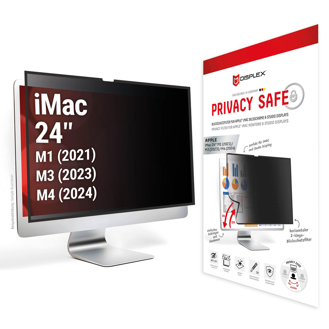 Displex PRIVACY SAFE Magnetischer 2-Wege Blickschutzfilter für Apple iMac 24" M1 (2021)/ M3 (2023)/