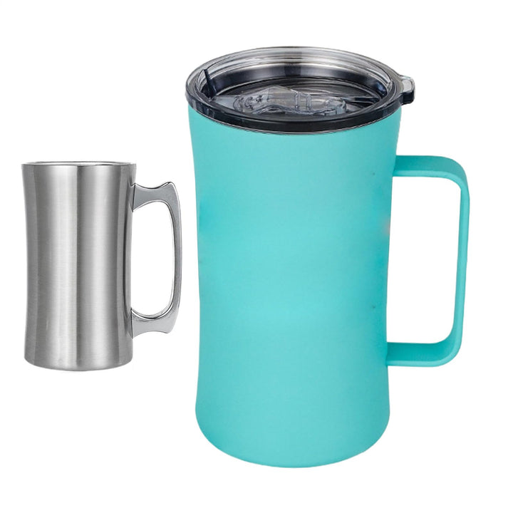 Thermo Becher Mit Griff, Edelstahl Becher Mit Deckel, Spritzwassergeschützter Isolierbecher Für Heis