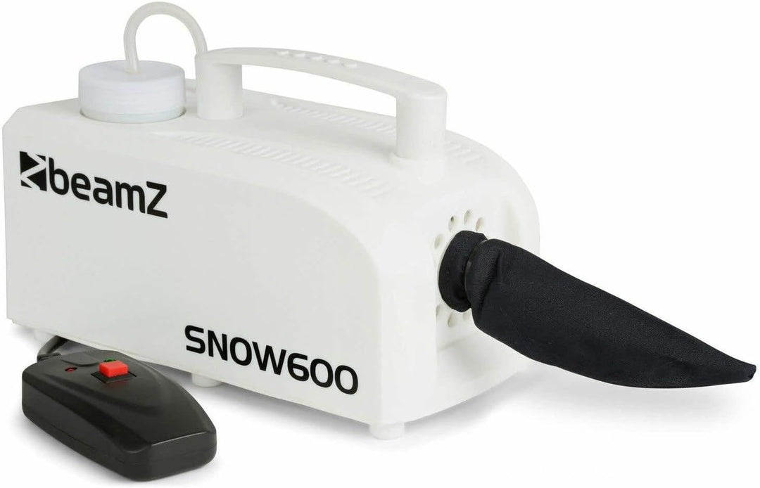 BeamZ SNOW600 Schneemaschine, 600 Watt kleine Schnee Maschine mit Kabelfernbedienung, Snow Machine m