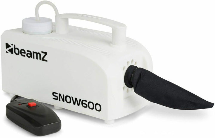 BeamZ SNOW600 Schneemaschine, 600 Watt kleine Schnee Maschine mit Kabelfernbedienung, Snow Machine m