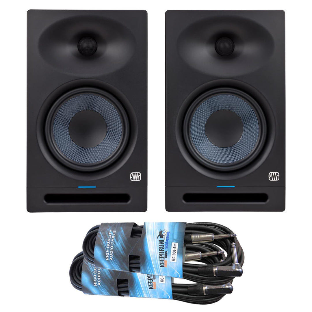 PreSonus Eris Studio 8 Aktive Monitor-Boxen 8" Lautsprecher 1 Paar + 2x keepdrum Klinkenkabel