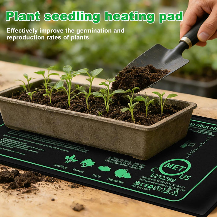 50W Heizmatte Pflanzen mit Thermostat, 25 X 52 cm Zimmergewächshaus Wärmematte, Temperatur Heizkisse