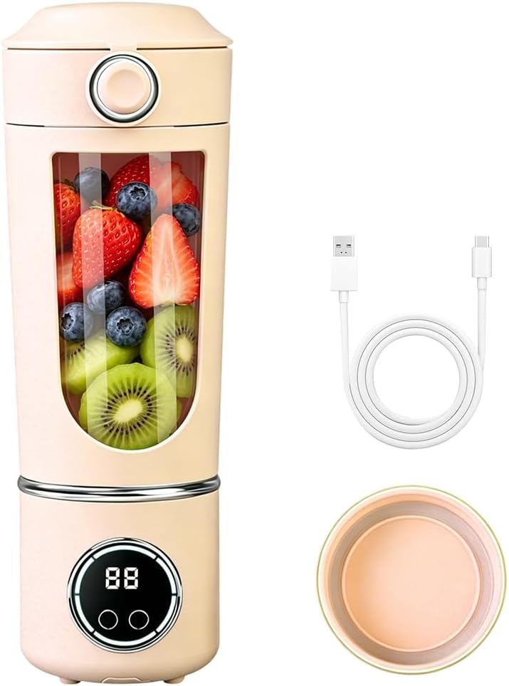 Tragbarer Mixer 700ml, Wiederaufladbar Mini Mixers with Digital Display, Mixer to Go for Milkshakes,
