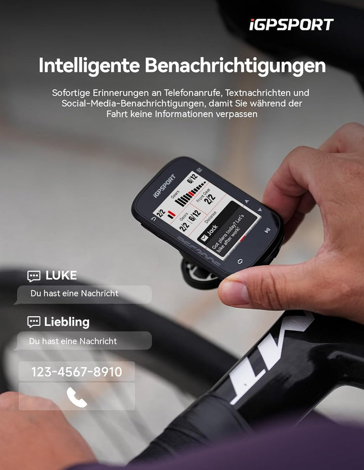 iGPSPORT BSC200S Fahrradcomputer Kabellos GPS, Routennavigation Weiterfahrtfunktion Gierwende-Eingab