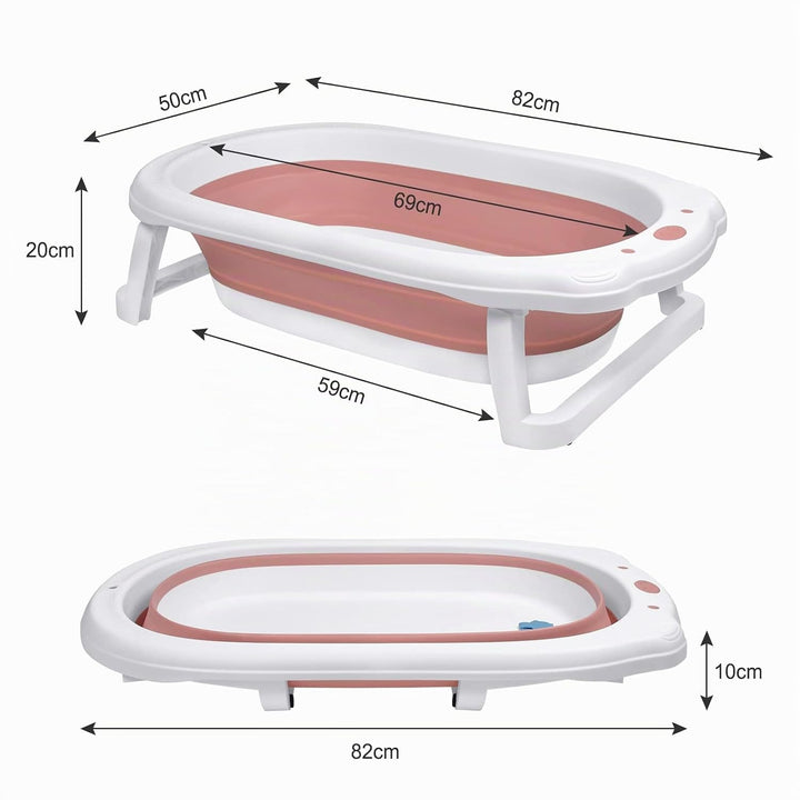 Froadp 82x50x20cm Faltbare Badewannen für Babys, Klappbare Babybadewanne, Rutschfest Kinderbadewanne