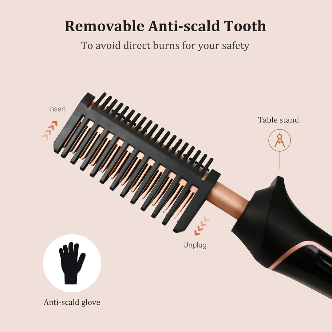80°C-230°C Hot Comb for Afro hair/Lace wigs/Bart, janelove Keramik Glättkamm mit HD LCD Anzeige, Sch