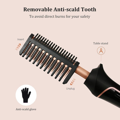 80°C-230°C Hot Comb for Afro hair/Lace wigs/Bart, janelove Keramik Glättkamm mit HD LCD Anzeige, Sch