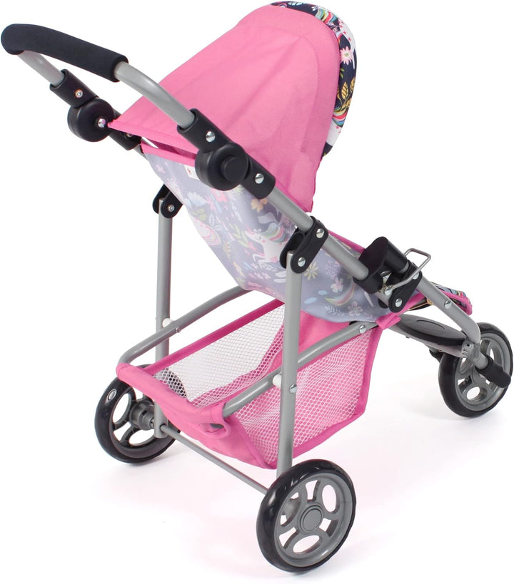 Bayer Chic 2000 - Puppenbuggy Lola, Jogging-Buggy, Puppenjogger, Puppenwagen, Einhorn, 612-43, Navy,