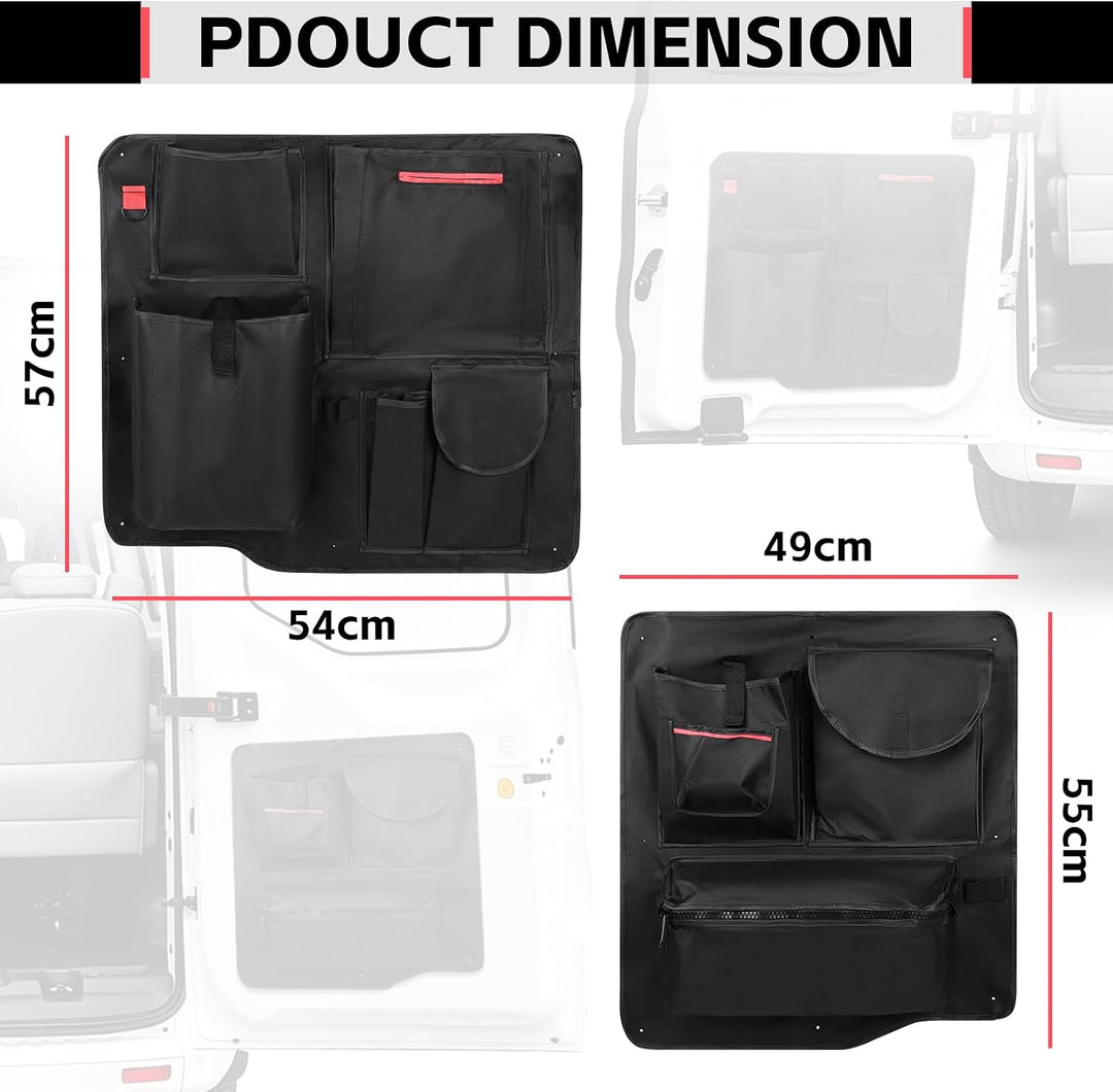 Scheunentor-Aufbewahrungsorganizer kompatibel mit Ford Transit Custom 2012-2025, 2 Pcs Scheunentür L