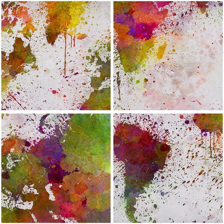 Bilder auf Leinwand Karte Welt modern Leinwandbild mit Rahmen 60x60cm Wandbilder Dekoration Wohnzimm