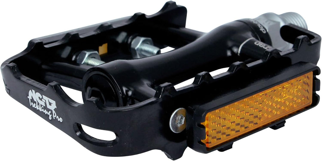 NC-17 Trekking Pro Pedale - Aluminium MTB Mountainbike Pedal Mit Reflektoren, Kugellager + Cr-Mo Ach