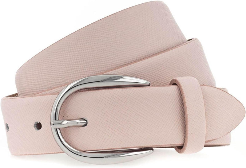 Vanzetti Classics 30mm Cambered Leather Belt W85 Pale Rose