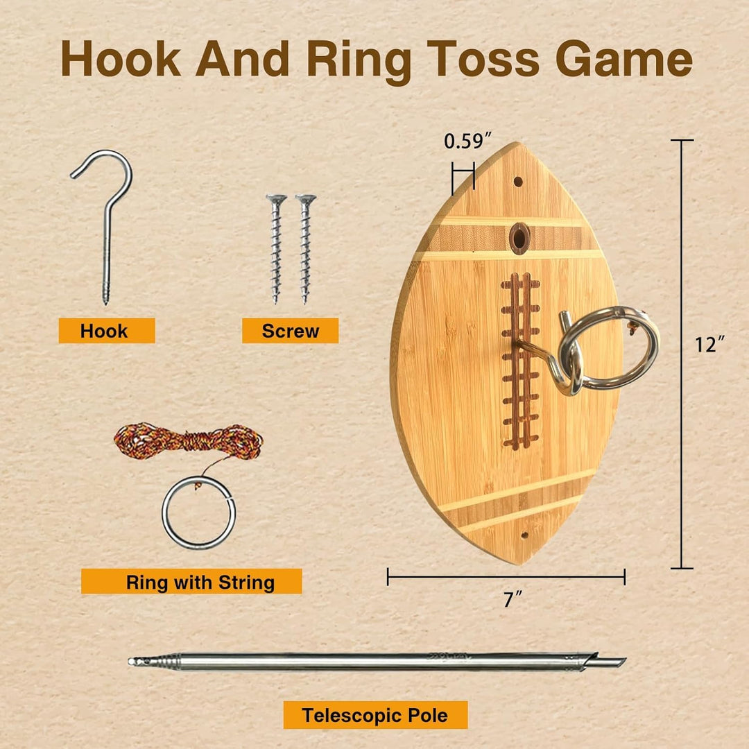 Deluxe Ringwurfspiel für Erwachsene, Indoor oder Outdoor Haken und Ring Spiel, Fussball Geschenke fü