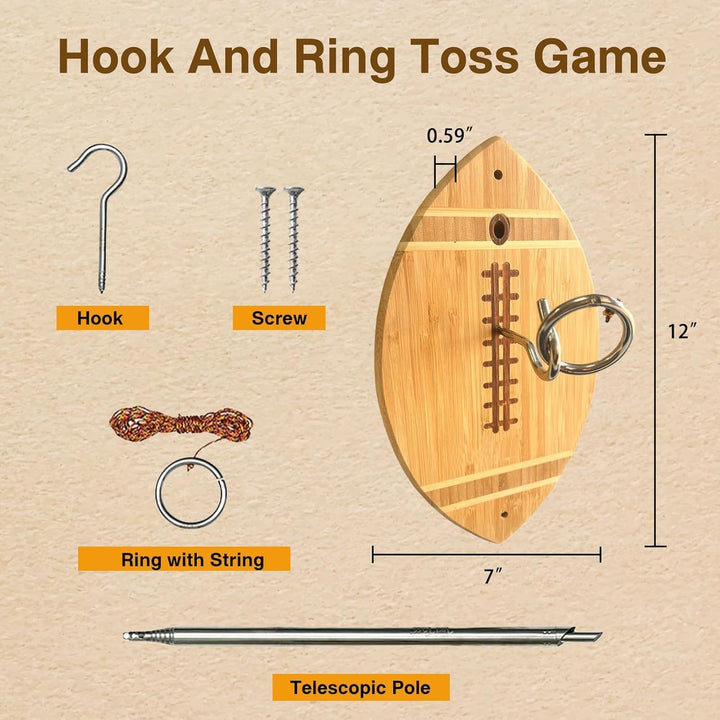 Deluxe Ringwurfspiel für Erwachsene, Indoor oder Outdoor Haken und Ring Spiel, Fussball Geschenke fü