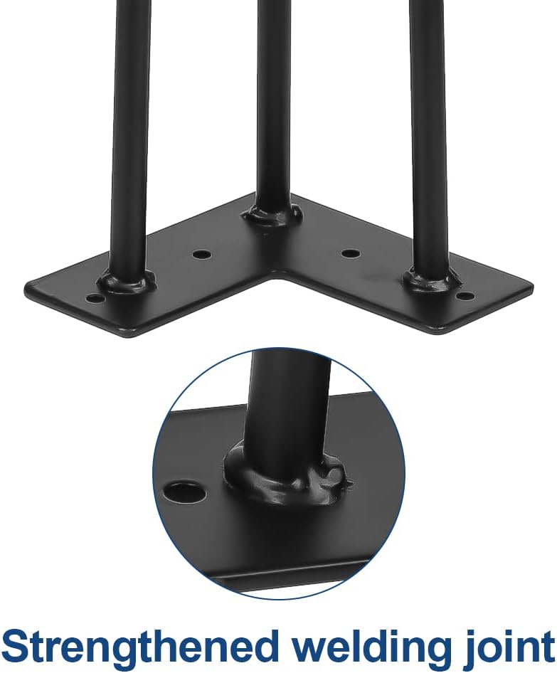 Ikodm 4er Set Hairpin Legs 15CM Haarnadel Tischbeine Tischkufen Esstisch mit Dreifachstab Freie Bode