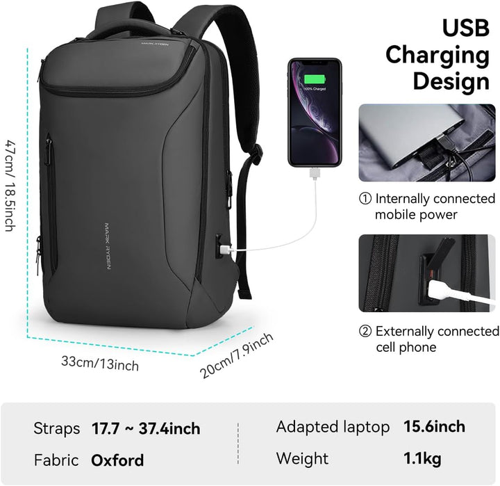 MARK RYDEN Grosse Kapazität Laptop Rucksack mit 17.3 Zoll/15.6 Zoll für Männer Multifunktionsrucksac