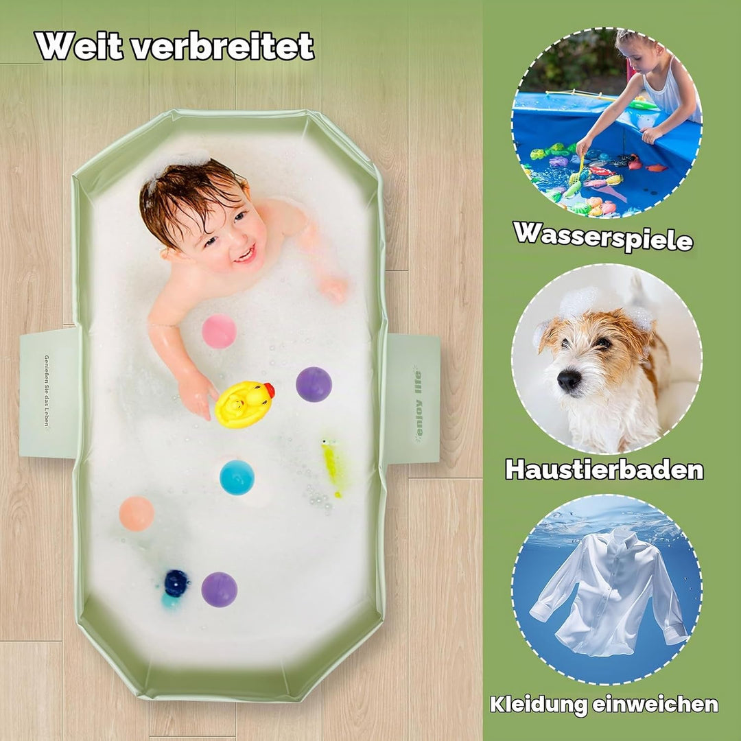 Faltbare Babybadewanne, Badewanne Kinder Grosse Kleinkindbadewanne Tragbares Duschbecken mit Newborn
