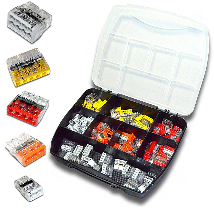 WAGO Klemme 2273 Serie Set Sortiment (110 Stück) inkl. Sortimentskasten 25x 2273-202 | 25x 2273-203
