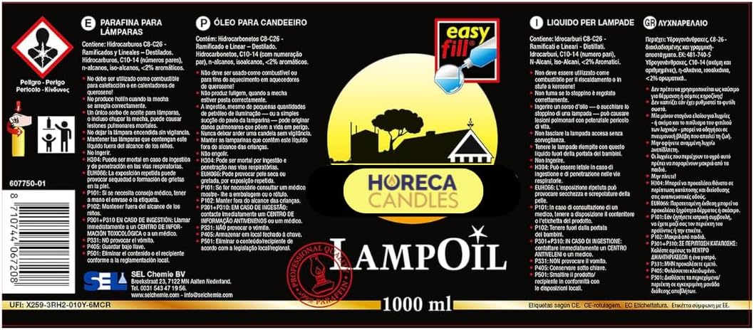 HORECA CANDLES Flüssigwachs - 3x1L, 99% Paraffine Lampenöl, Rauch- und Geruchsfrei, Ideal für Kerzen