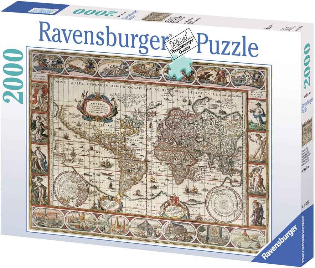 Ravensburger Puzzle 2000 Teile Weltkarte, antik 16633 &amp; Schmidt Spiele 57988 Puzzle Pad für Puzzles