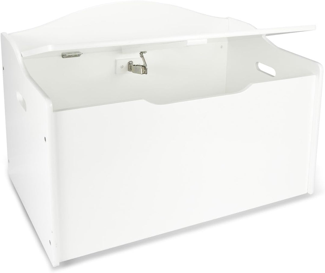 Leomark Kinderbank Hölzerne - Classic White XL - Kindertruhenbank, Behälter für Spielzeug, Truhe für