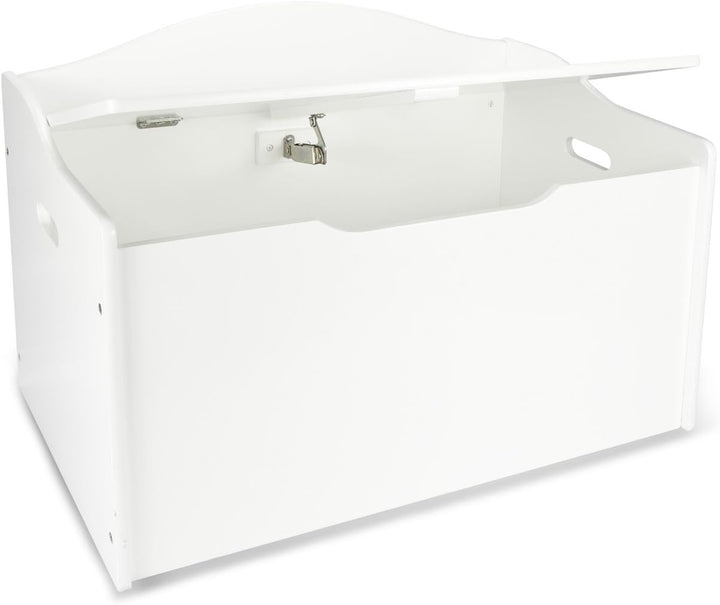 Leomark Kinderbank Hölzerne - Classic White XL - Kindertruhenbank, Behälter für Spielzeug, Truhe für
