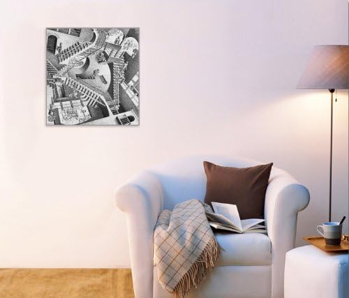 Artopweb TW15570 Escher - Relativity, 1953 Dekorative Paneele, MDF Wood Panel, Multifarbiert, 43x40